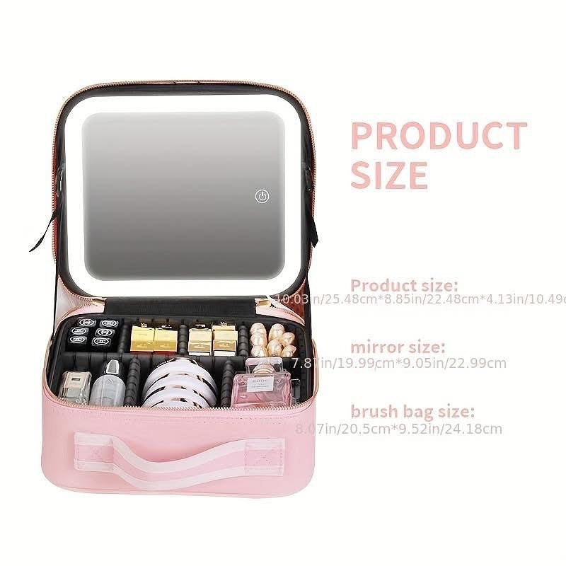 شنطة ميكب بمرايا LED | Makeup Bag with LED Mirror