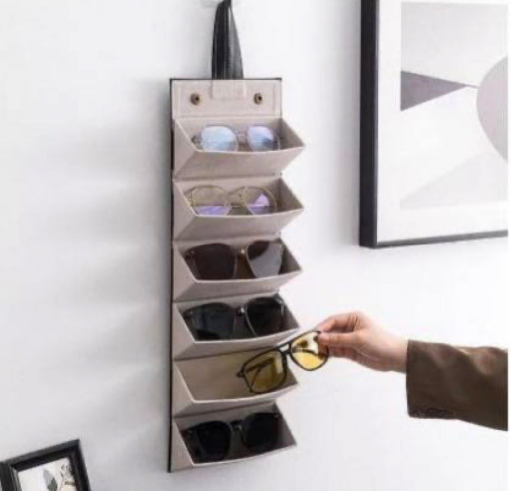 Premium leather glass organizer