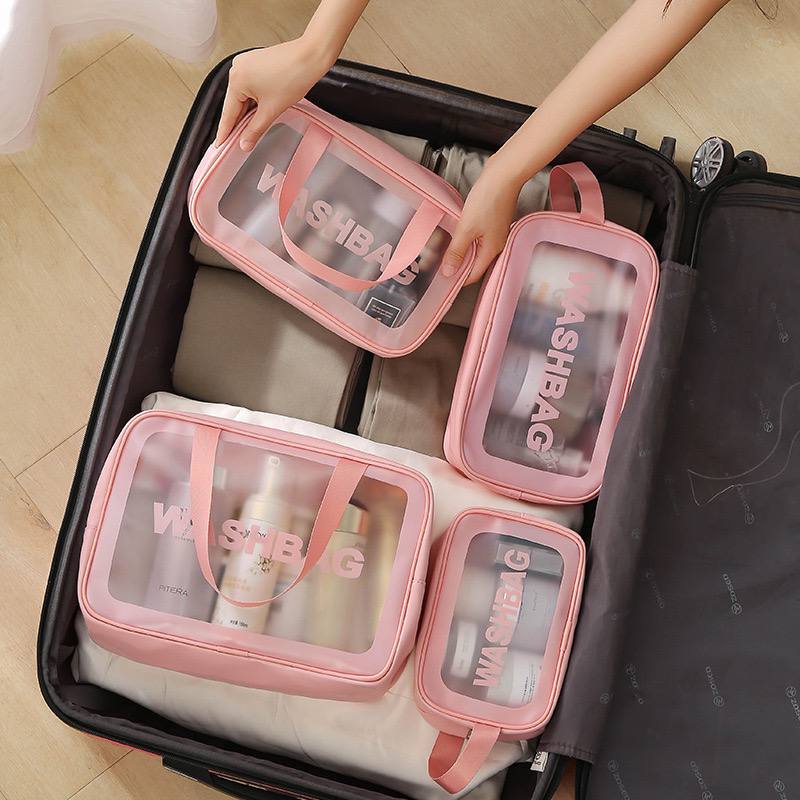 طقم شنط رحلات وتر بروف جلد | Waterproof Travel Wash Bag Set