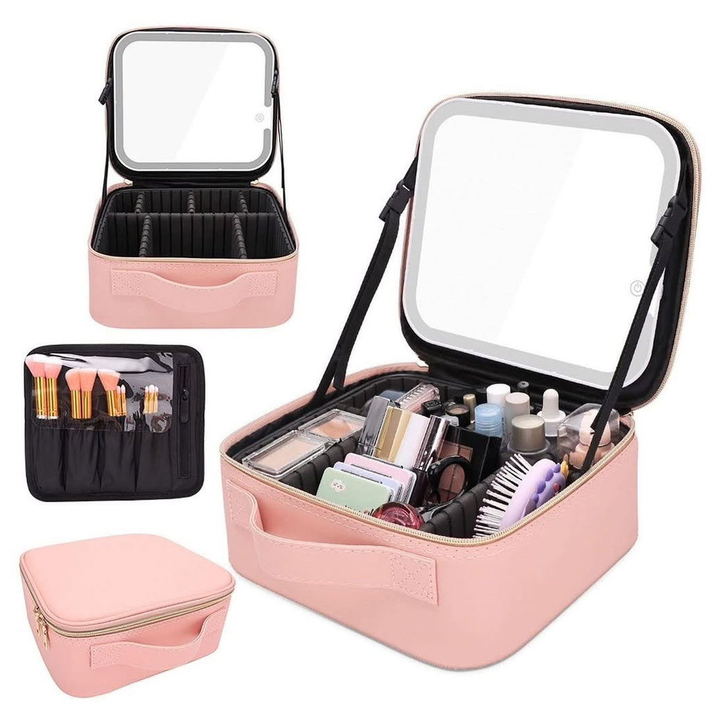 شنطة ميكب بمرايا LED | Makeup Bag with LED Mirror
