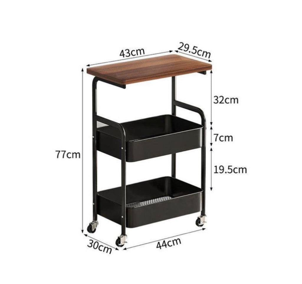 Modern Metal Rolling Side Table – IKEA Quality Style Multi-Purpose Table with Wheels