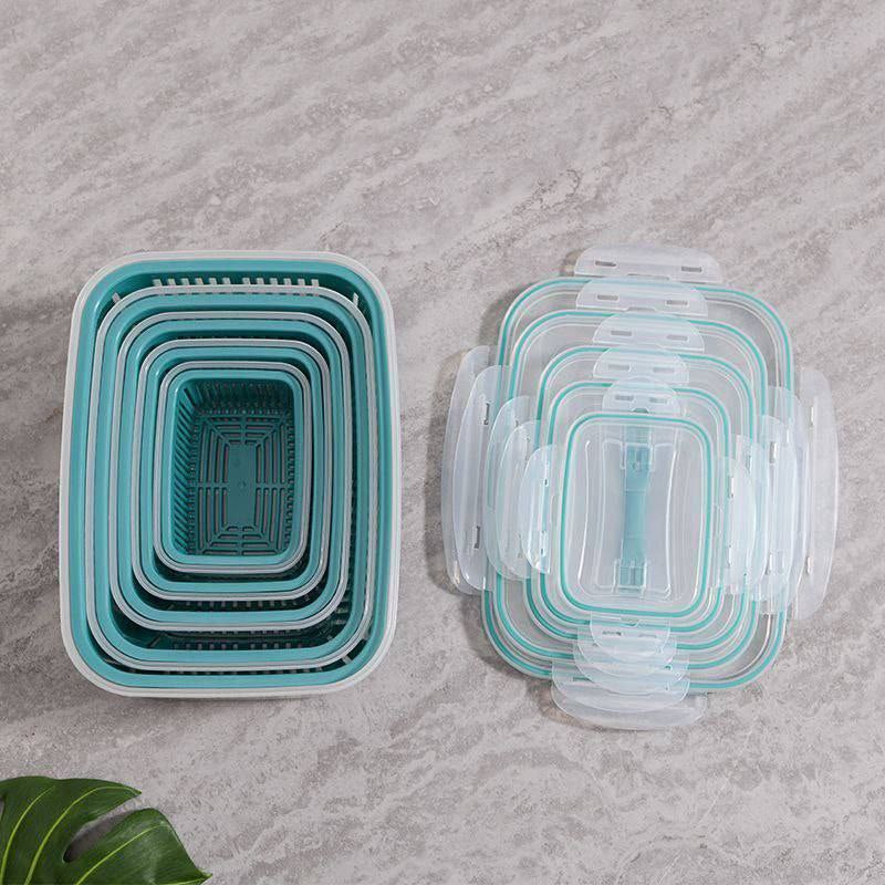 طقم علب ثلاجة 5×1 مع مصفاة | Refrigerator Storage Box Set