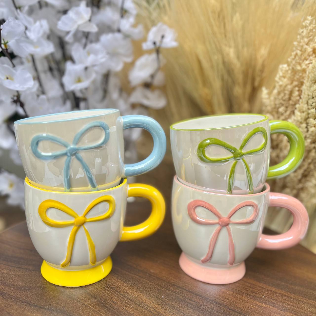ج بورسلين فيونكة | Bow Design Porcelain Mug