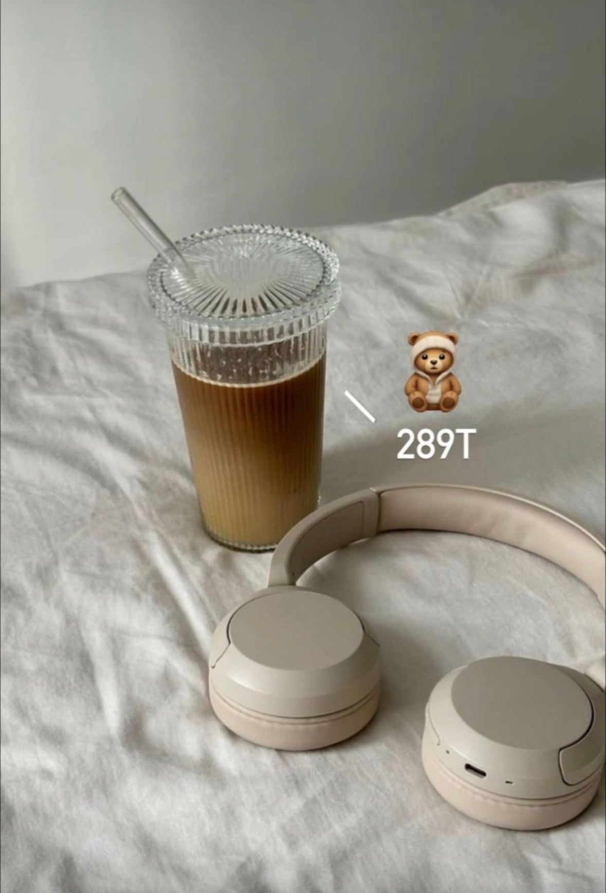 Crystal iced coffee glass cup with glass straw