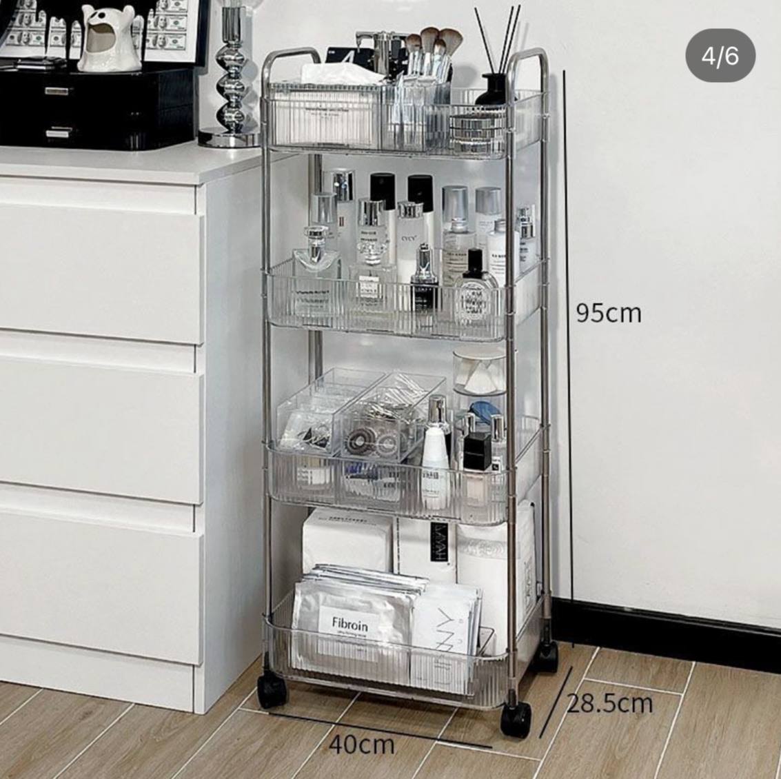 تربو منظم أكريليك + معدن 4 دور | 4-Tier Acrylic & Metal Organizer