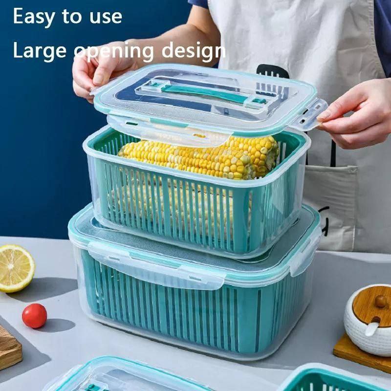 طقم علب ثلاجة 5×1 مع مصفاة | Refrigerator Storage Box Set