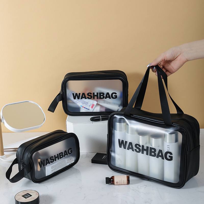 طقم شنط رحلات وتر بروف جلد | Waterproof Travel Wash Bag Set