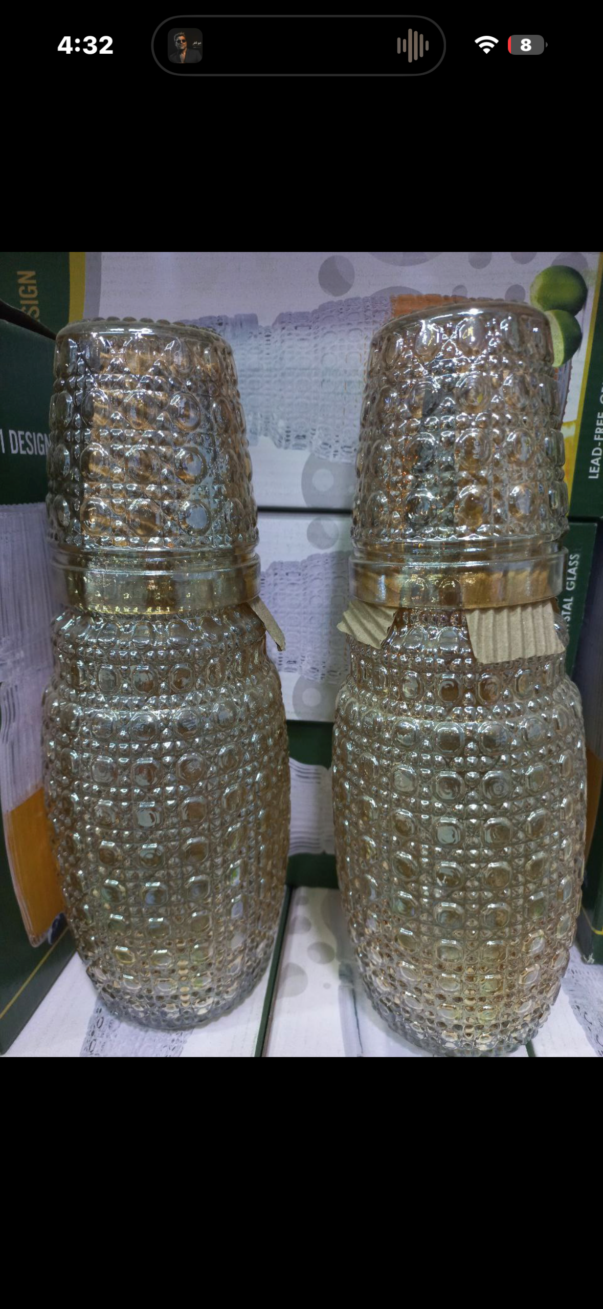 قارورة كريستال مع كوب | Crystal Water Carafe Set