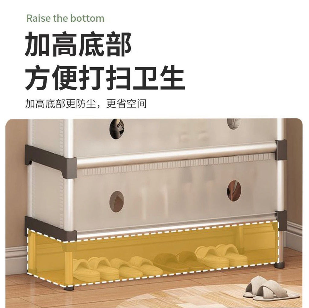 Metal Shoe Storage Cabinet – Tier Space-Saving Shoe Organizer with Ventilated Doors