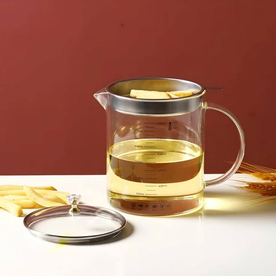 كوكر أويل بيركس العبقري | Pyrex Oil Dispenser with Stainless Steel Lid