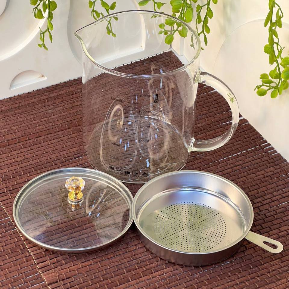 كوكر أويل بيركس العبقري | Pyrex Oil Dispenser with Stainless Steel Lid