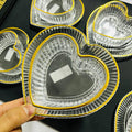طقم خشاف قلب مضلع إطار جولد | Gold Rim Heart Serving Set 12 piece
