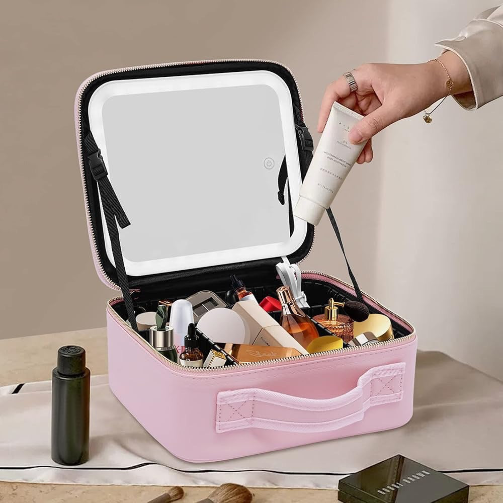 شنطة ميكب بمرايا LED | Makeup Bag with LED Mirror