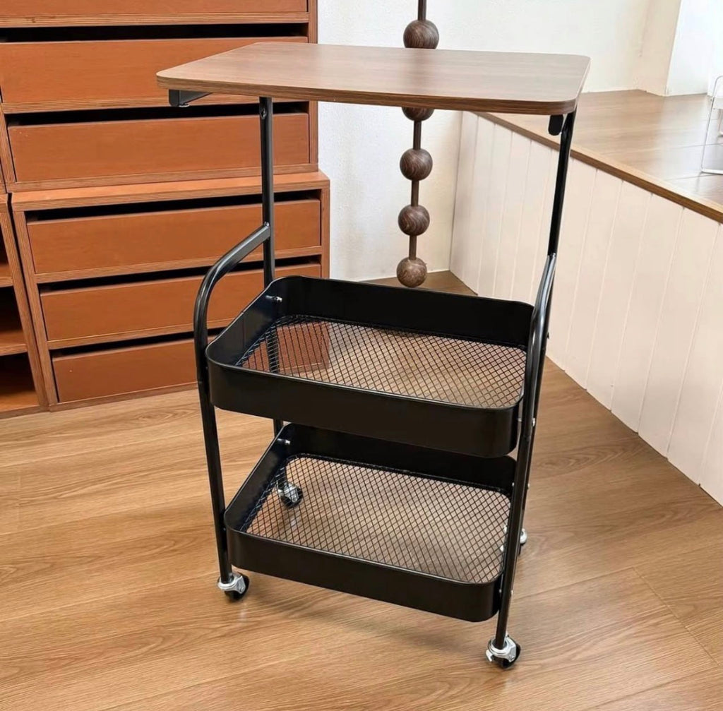 Modern Metal Rolling Side Table – IKEA Quality Style Multi-Purpose Table with Wheels