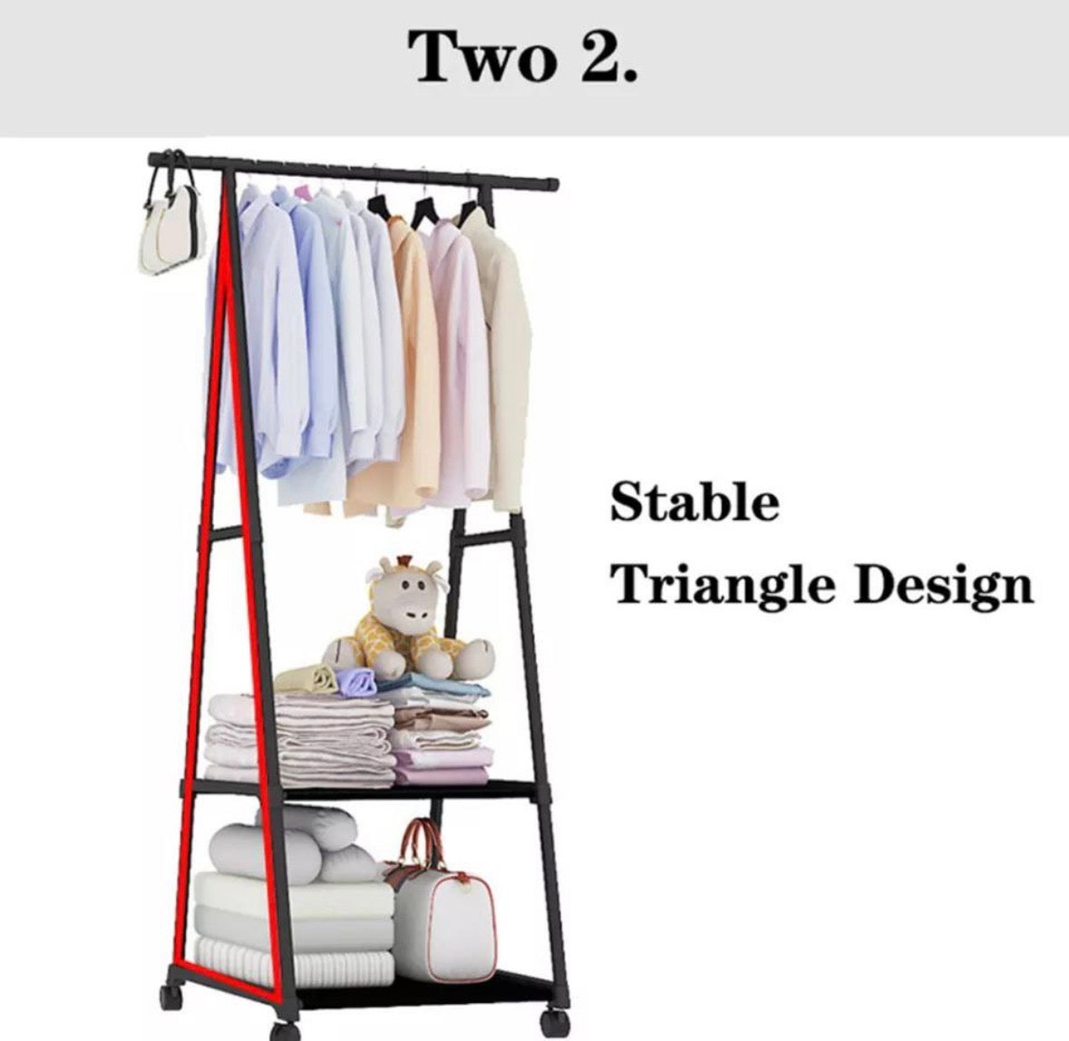 👔Premium Metal Coat Rack
with Wheels & Storage
Shelves
