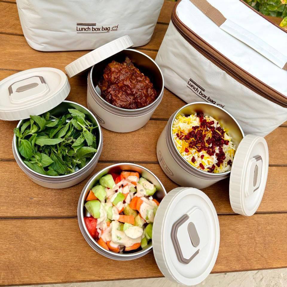 انش بوكس حراري 4×1 أو 3×1 | Thermal Lunch Box Set