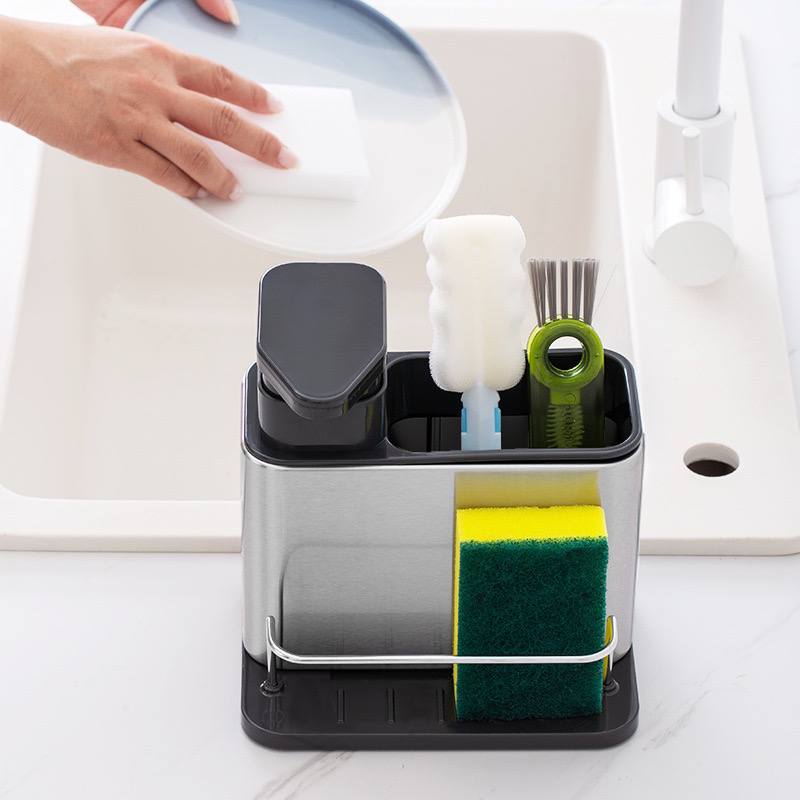 موزع صابون 3 في 1 | Kitchen Sink Organizer with Soap Dispenser