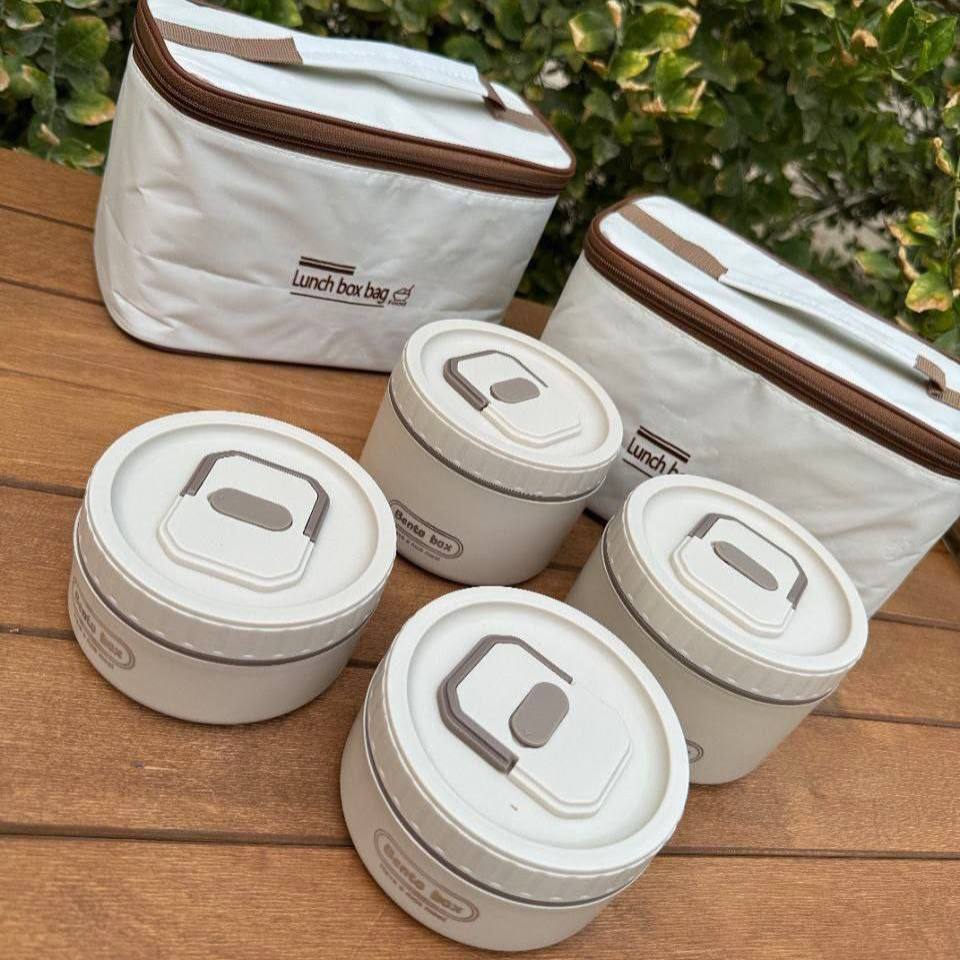 انش بوكس حراري 4×1 أو 3×1 | Thermal Lunch Box Set