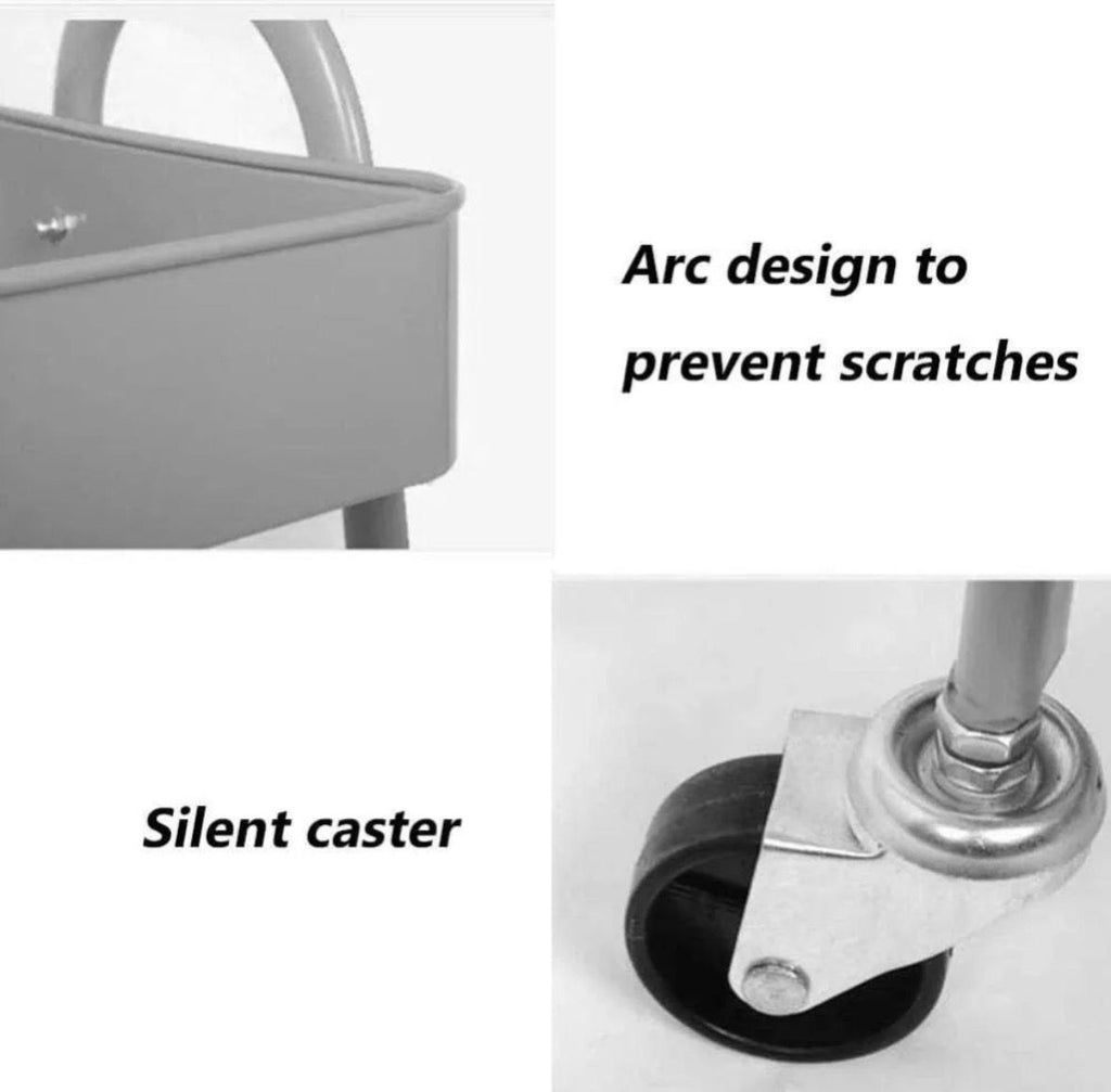 IKEA 3-Tier Metal Rolling Storage Cart – Multi-Purpose Organizer with Wheels (Rust-Resistant)