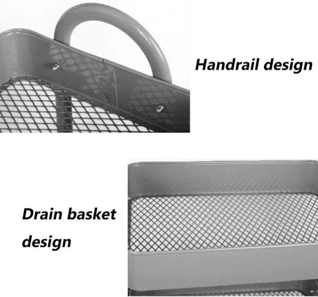 IKEA 3-Tier Metal Rolling Storage Cart – Multi-Purpose Organizer with Wheels (Rust-Resistant)