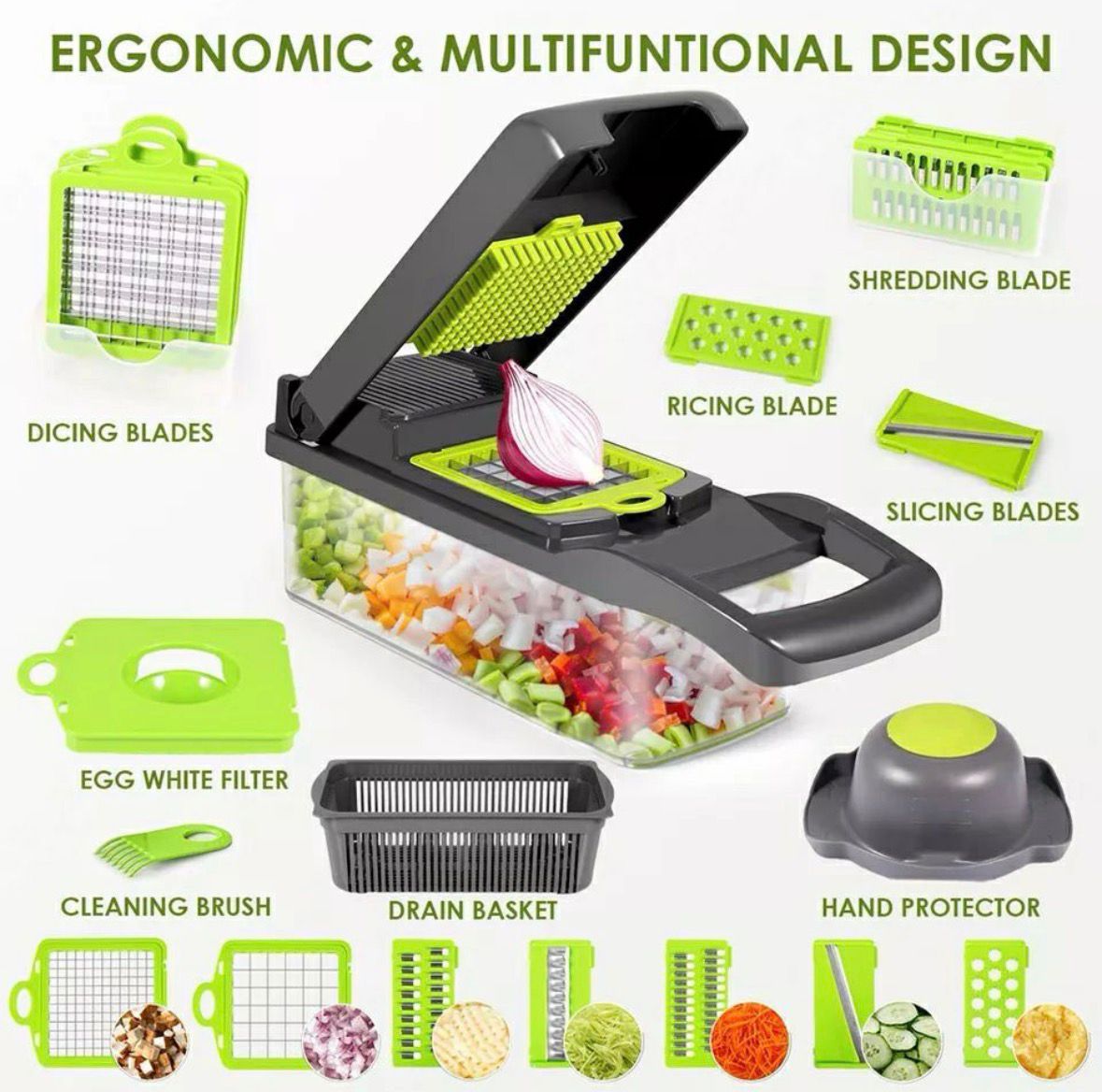 16 in 1 Multifunctional Vegetable Chopper | النايسر دايسر