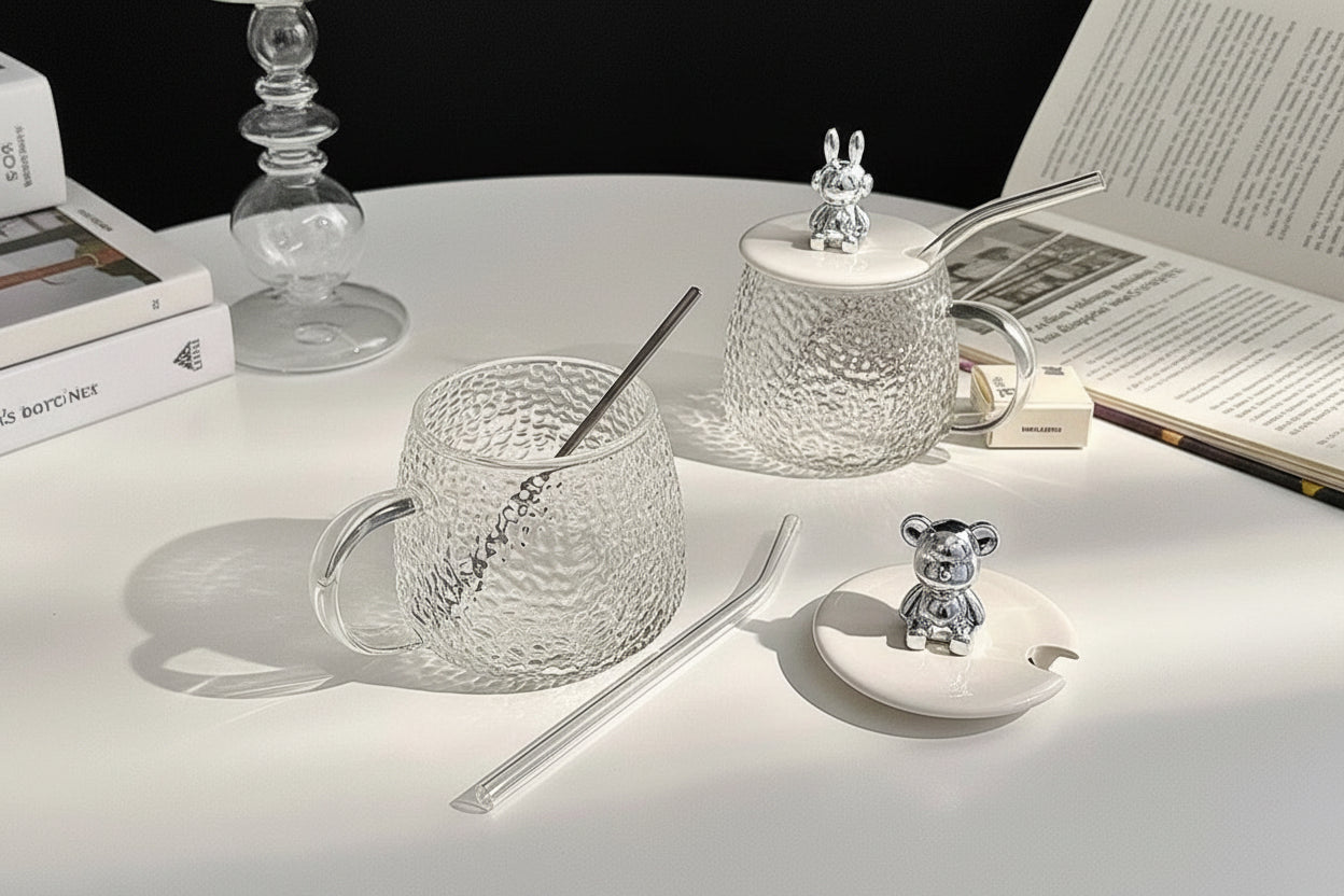 مج الدبدوب | Teddy Bear Glass Mug