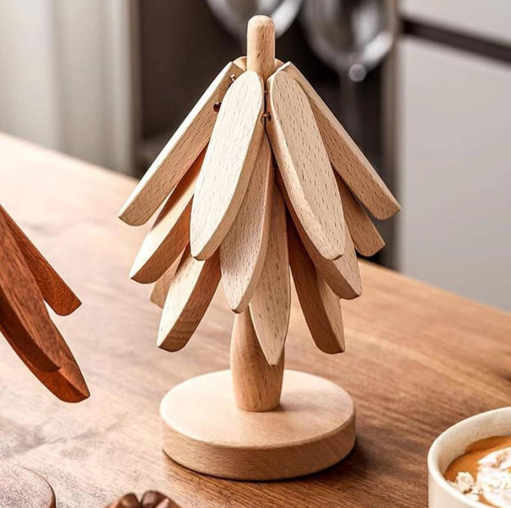 كوستر خشب شجرة 6×1 | Bamboo Tree Coaster Set