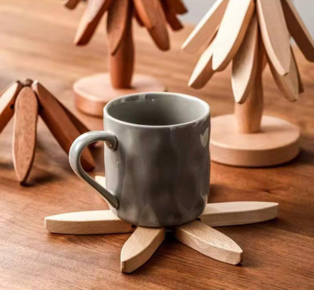 كوستر خشب شجرة 6×1 | Bamboo Tree Coaster Set