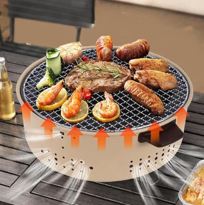 شواية فحم مدورة بالشبكة | Round Charcoal Grill