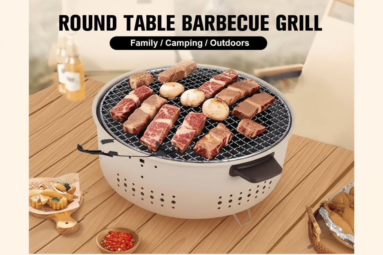 شواية فحم مدورة بالشبكة | Round Charcoal Grill