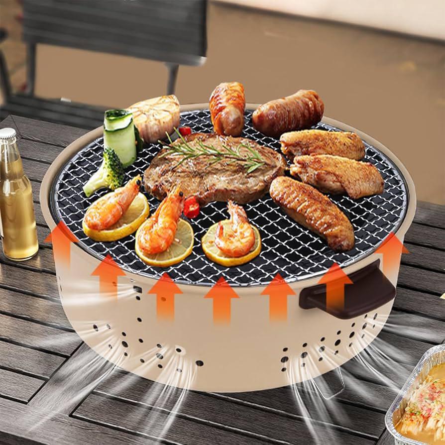شواية فحم مدورة بالشبكة | Round Charcoal Grill