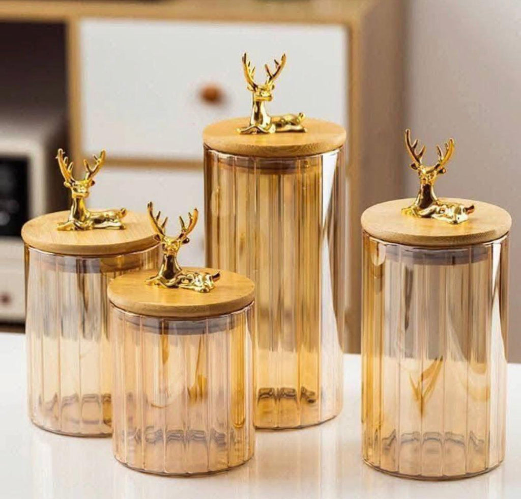 كاندي جار بيركس | Glass Storage Jar with Bamboo Lid