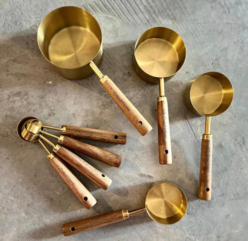 طقم معيار أكواب استانليس جولد 4×1 | Gold Stainless Measuring Cup Set