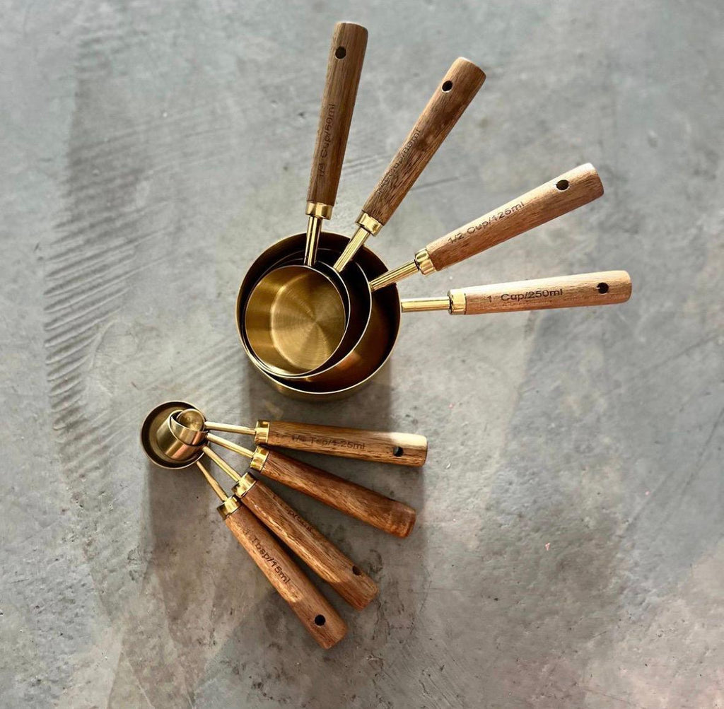 طقم معيار أكواب استانليس جولد 4×1 | Gold Stainless Measuring Cup Set