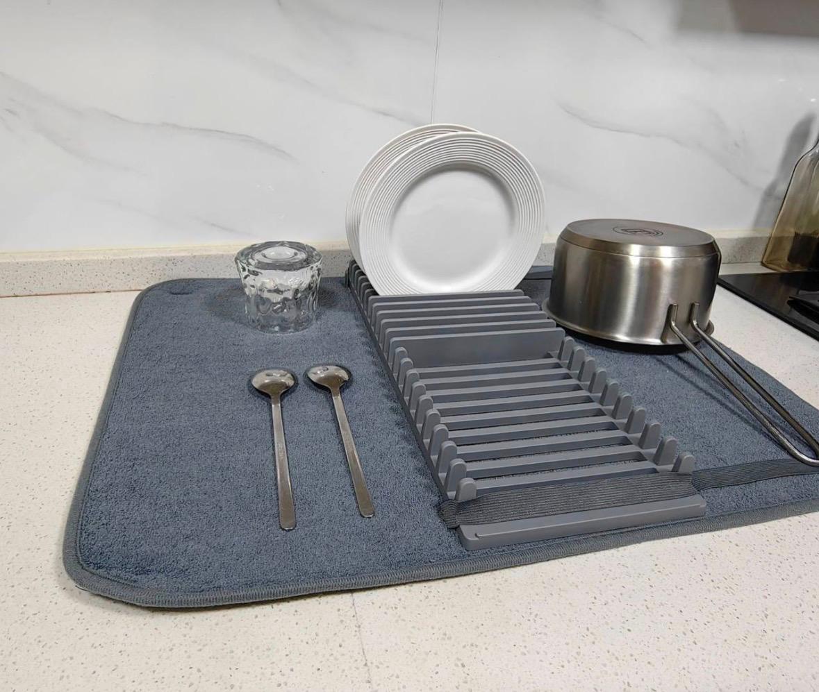 دراينج مات + مطبقية | Super Absorbent Dish Drying Mat