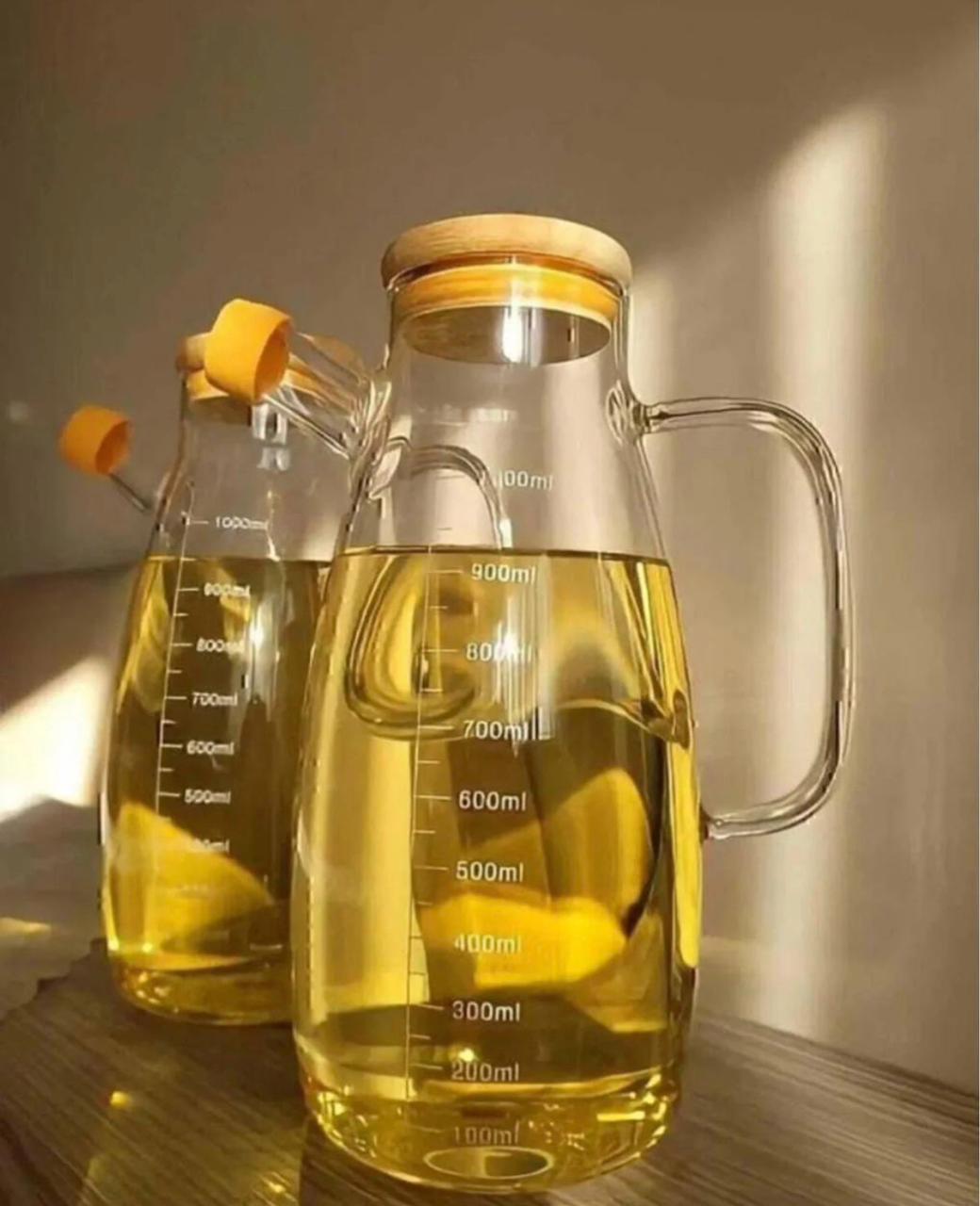 زجاجة زجاج بغطاء خشب بامبو | Glass Bottle with Bamboo Lid