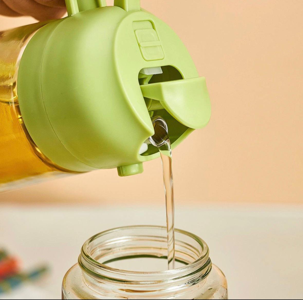 بخاخ + دورق زيت زجاج 2×1 | Glass Oil Sprayer & Dispenser