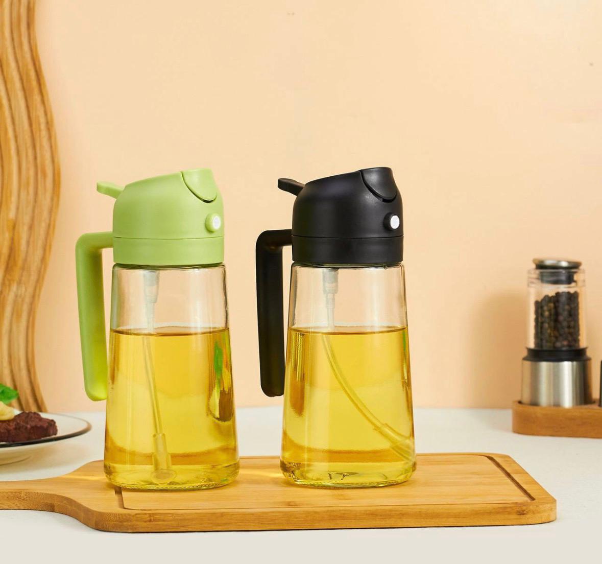 بخاخ + دورق زيت زجاج 2×1 | Glass Oil Sprayer & Dispenser