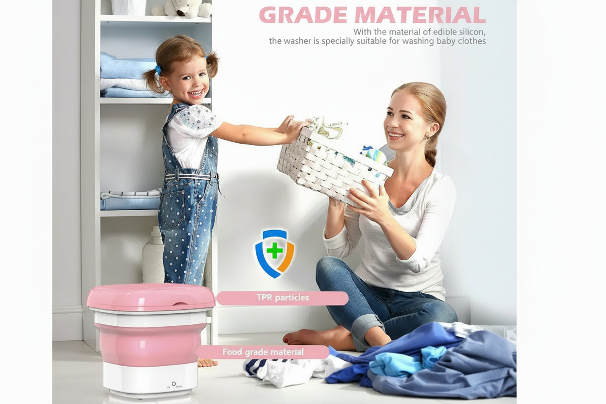 غسالة ملابس محمولة كهربائية | Portable Folding Washing Machine