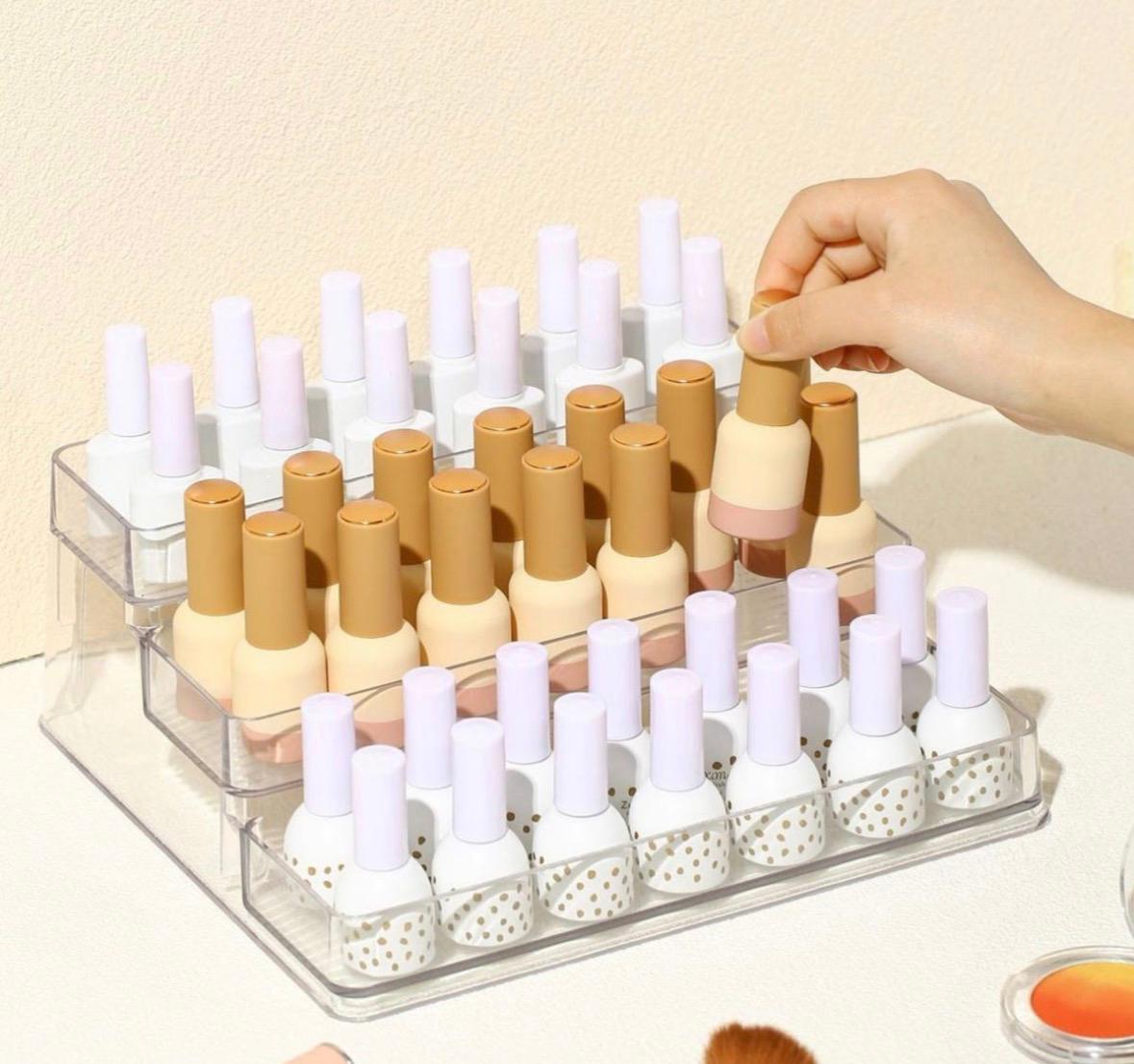 سلم ومنظم للميكب | Acrylic Makeup & Storage Organizer