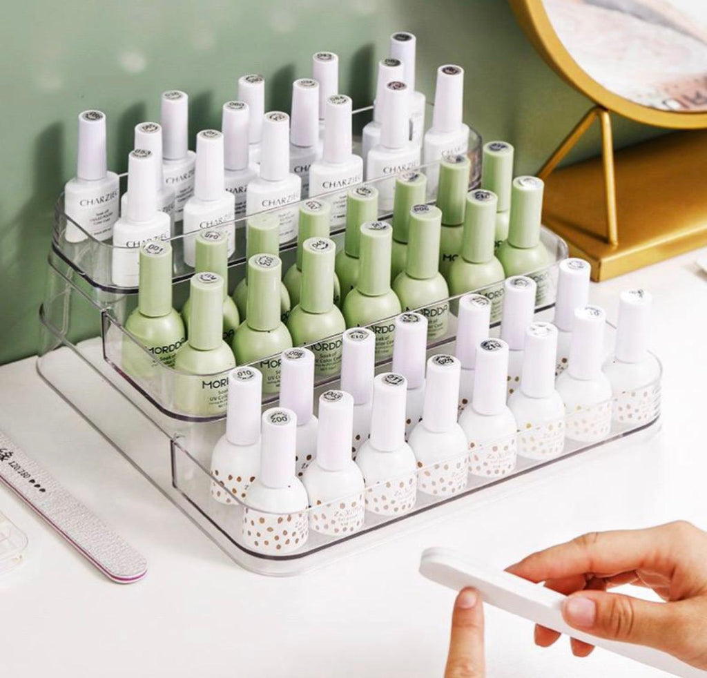 سلم ومنظم للميكب | Acrylic Makeup & Storage Organizer