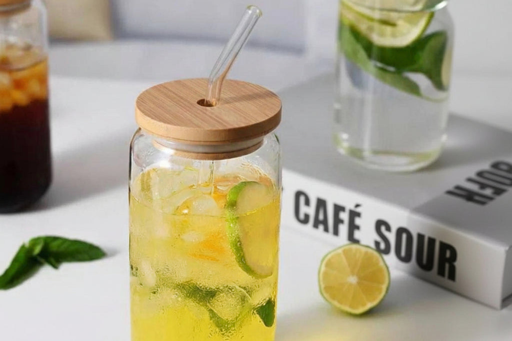 كوب برطمان كانز زجاج | Glass Can Jar Mug