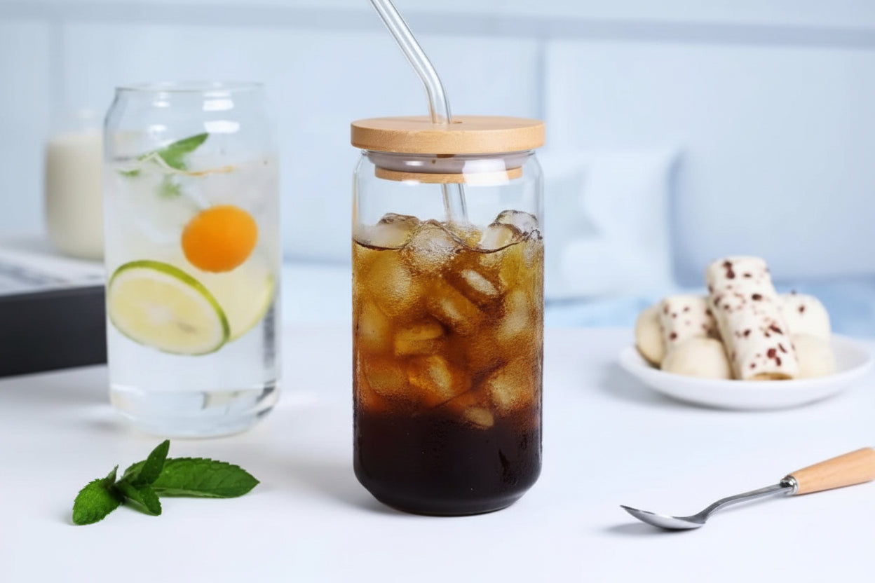 كوب برطمان كانز زجاج | Glass Can Jar Mug